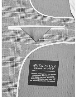 Awearness Kenneth Cole Gray Plaid Slim Fit Sport Coat -Gentleman’s Outlet Store MW40 14GZ 64 AWEARNESS KENNETH COLE GRAY PLAID ALT2