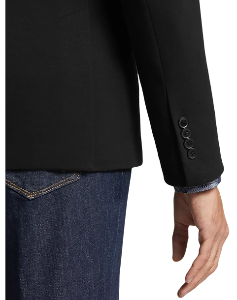 Michael Strahan Classic Fit Knit Sport Coat, Black Solid 2 Michael Strahan Classic Fit Knit Sport Coat, Black Solid - Image 2