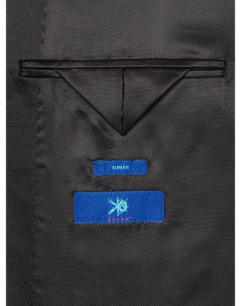 Egara Slim Fit Shawl Lapel Dinner Jacket, Silver Jacquard 3 Egara Slim Fit Shawl Lapel Dinner Jacket, Silver Jacquard - Image 3