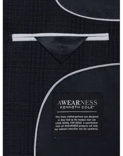 Awearness Kenneth Cole Sport Coat, Navy Plaid -Gentleman’s Outlet Store MW40 15Y3 61 AWEARNESS KENNETH COLE NAVY PLAID ALT2