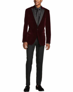 Paisley & Gray Slim Fit Dinner Jacket, Burgundy -Gentleman’s Outlet Store MW40 15Z1 06 PAISLEY GRAY BURGUNDY ALT3