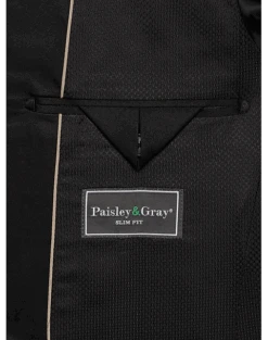 Paisley & Gray Slim Fit Dinner Jacket, Gray Jacquard 6 Paisley & Gray Slim Fit Dinner Jacket, Gray Jacquard -Gentleman’s Outlet Store MW40 15Z7 74 PAISLEY GRAY SILVER FLORAL ALT2