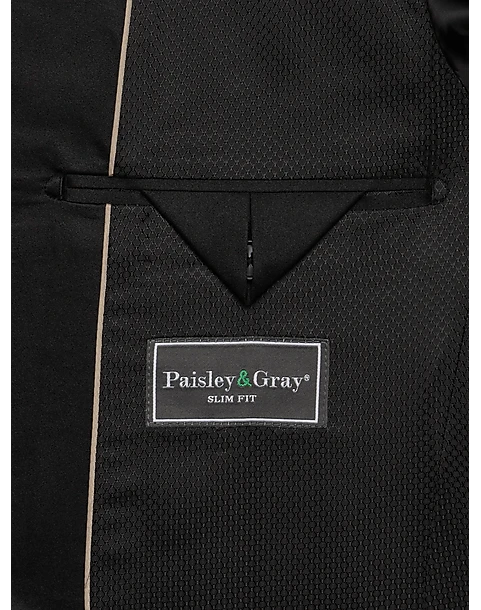 Paisley & Gray Slim Fit Dinner Jacket, Gray Jacquard 3 Paisley & Gray Slim Fit Dinner Jacket, Gray Jacquard - Image 3