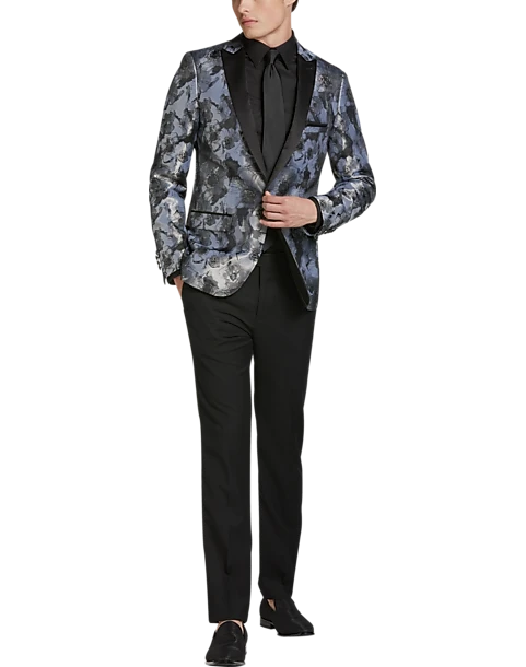 Paisley & Gray Slim Fit Dinner Jacket, Gray Jacquard 4 Paisley & Gray Slim Fit Dinner Jacket, Gray Jacquard - Image 4