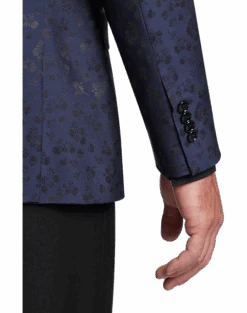 Michael Strahan Classic Fit Shawl Lapel Dinner Jacket, Blue Floral -Gentleman’s Outlet Store MW40 15ZJ 71 MICHAEL STRAHAN BLUE FLORAL ALT1