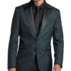 Egara Slim Fit Peak Lapel Dinner Jacket, Emerald Green Paisley