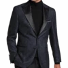 Egara Slim Fit Peak Lapel Dinner Jacket, Charcoal Paisley