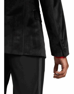 Paisley & Gray Slim Fit Double Breasted Dinner Jacket, Crimson Red -Gentleman’s Outlet Store MW40 168L 02 PAISLEY GRAY BLACK ALT2 1