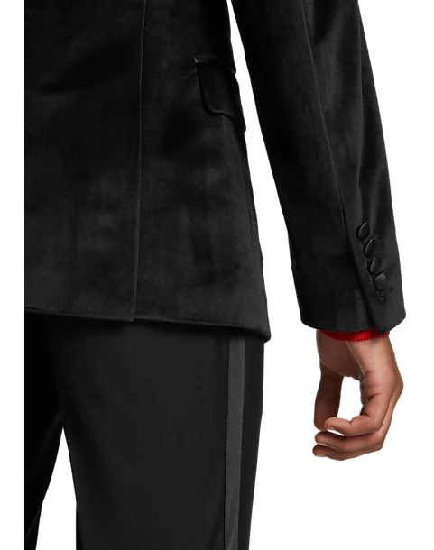 Paisley & Gray Slim Fit Double Breasted Dinner Jacket, Black 3 Paisley & Gray Slim Fit Double Breasted Dinner Jacket, Black - Image 3