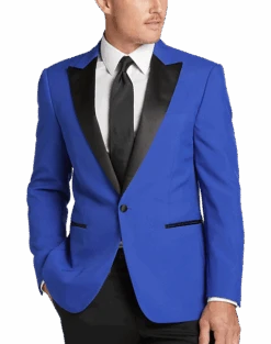 Egara Slim Fit Peak Lapel Dinner Jacket, Blue