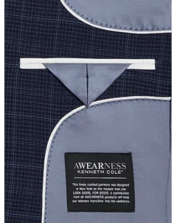 Awearness Kenneth Cole Modern Fit Sport Coat, Navy Plaid -Gentleman’s Outlet Store MW40 16GF 61 AWEARNESS KENNETH COLE NAVY PLAID ALT2