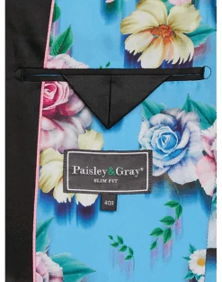 Paisley & Gray Slim Fit Dinner Jacket, Multicolor Abstract Art -Gentleman’s Outlet Store MW40 16J0 50 PAISLEY GRAY BRIGHT MULTI ALT3