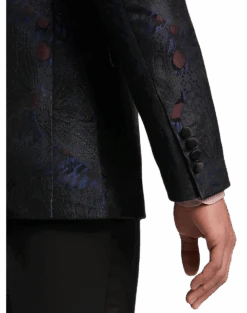 Paisley & Gray Slim Fit Dinner Jacket, Black, Navy & Burgundy Floral -Gentleman’s Outlet Store MW40 16J2 07 PAISLEY GRAY BLACK NAVY BURGUNDY ALT2