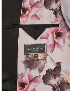 Paisley & Gray Slim Fit Dinner Jacket, Brown & Gold Jacquard 7 Paisley & Gray Slim Fit Dinner Jacket, Brown & Gold Jacquard -Gentleman’s Outlet Store MW40 16J4 73 PAISLEY GRAY BROWN GOLD ALT3