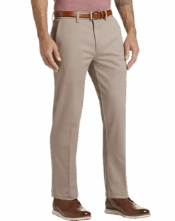 Haggar Iron Free Premium Straight Fit Khaki Pants, Tan