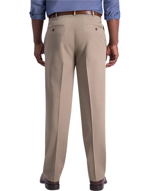 Haggar Iron-Free Premium Khaki® Classic Fit Pleated-Front Pants, Dark Navy 2 Haggar Iron-Free Premium Khaki® Classic Fit Pleated-Front Pants, Dark Navy - Image 2