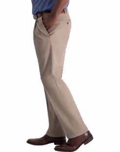 Haggar Iron-Free Premium Khaki® Classic Fit Pleated-Front Pants, Dark Navy 6 Haggar Iron-Free Premium Khaki® Classic Fit Pleated-Front Pants, Dark Navy -Gentleman’s Outlet Store MW40 234U 20 HAGGAR MED KHAKI ALT2