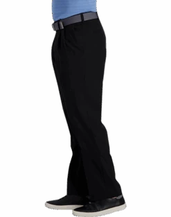 Haggar Cool Right® Performance Flex Classic Fit Pleated-Front Pants, Khaki Heather -Gentleman’s Outlet Store MW40 235K 02 HAGGAR BLACK SOLID ALT2 1