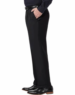 Haggar Premium Comfort Classic Fit Pleat-Front Pants, Charcoal Gray 6 Haggar Premium Comfort Classic Fit Pleat-Front Pants, Charcoal Gray -Gentleman’s Outlet Store MW40 235R 02 HAGGAR BLACK ALT2