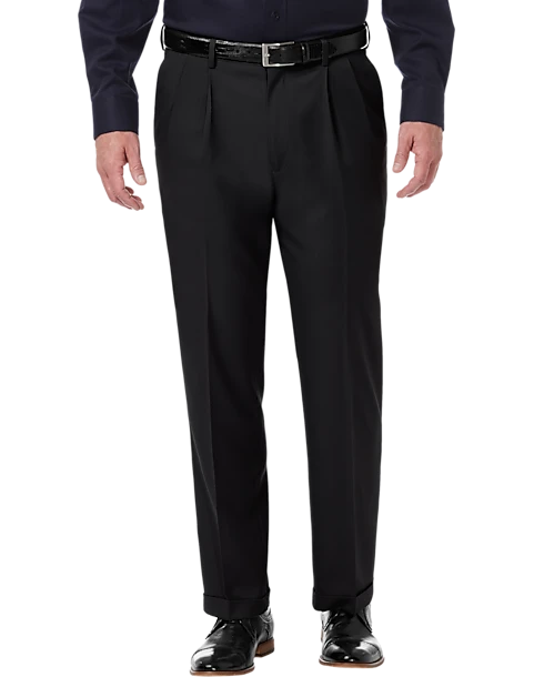 Haggar Premium Comfort Classic Fit Pleat-Front Pants, Charcoal Gray 1 Haggar Premium Comfort Classic Fit Pleat-Front Pants, Charcoal Gray