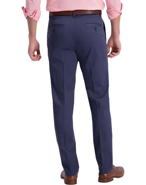 Haggar Iron-Free Premium Khaki™ Slim/Straight Fit Flat-Front Pants, Medium Khaki 2 Haggar Iron-Free Premium Khaki™ Slim/Straight Fit Flat-Front Pants, Medium Khaki - Image 2