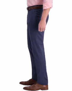 Haggar Iron-Free Premium Khaki™ Slim/Straight Fit Flat-Front Pants, Indigo 6 Haggar Iron-Free Premium Khaki™ Slim/Straight Fit Flat-Front Pants, Indigo -Gentleman’s Outlet Store MW40 235T 07 HAGGAR INDIGO ALT2 3