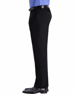 J.M. Haggar™ 4-Way Stretch Classic Fit Flat-Front Pants, Blue 6 J.M. Haggar™ 4-Way Stretch Classic Fit Flat-Front Pants, Blue -Gentleman’s Outlet Store MW40 235W 02 HAGGAR BLACK SOLID ALT2 2