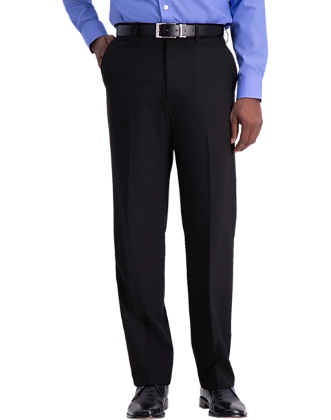 J.M. Haggar™ 4-Way Stretch Classic Fit Flat-Front Pants, Blue 1 J.M. Haggar™ 4-Way Stretch Classic Fit Flat-Front Pants, Blue