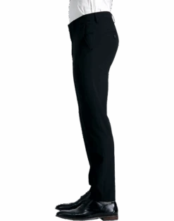 J.M. Haggar Ultra Slim Fit Flat-Front Pants, Black Sharkskin -Gentleman’s Outlet Store MW40 237E 02 HAGGAR BLACK SOLID ALT2