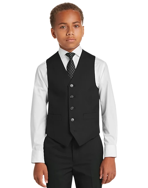 Joseph Abboud Boys Suit Separates Vest, Black & Burgundy 1 Joseph Abboud Boys Suit Separates Vest, Black & Burgundy