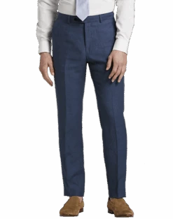 JOE Joseph Abboud Linen Slim Fit Suit Separates Dress Pant, Navy Blue