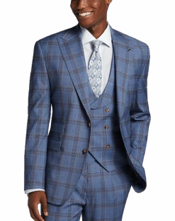 Tayion Classic Fit Suit Separates Coat, Navy & Rust Plaid -Gentleman’s Outlet Store MW40 3W8P 61 TAYION NAVY RUST PLAID ALT4