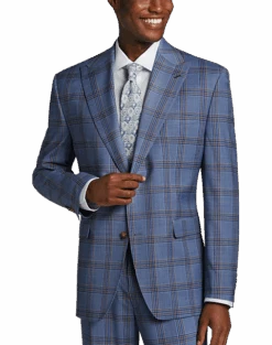 Tayion Classic Fit Suit Separates Coat, Navy & Rust Plaid