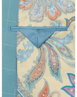 Tayion Classic Fit Suit Separates Coat, Light Blue & Cream Windowpane -Gentleman’s Outlet Store MW40 3W94 67 TAYION LT BLUE CREAM WINDOWPANE ALT2