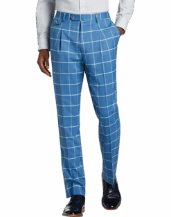 Tayion Classic Fit Suit Separates Pants, Blue & Cream Windowpane