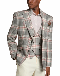 Tayion Classic Fit Suit Separates Coat, White Plaid -Gentleman’s Outlet Store MW40 3W9P 62 TAYION BLACK WHITE PLAID ALT4