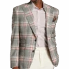 Tayion Classic Fit Suit Separates Coat, White Plaid