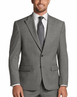 Michael Strahan Classic Fit Suit, Black & White Birdseye