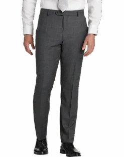 Pronto Uomo Platinum Modern Fit Suit, Gray Plaid -Gentleman’s Outlet Store MW40 3X1C 64 PRONTO UOMO PLATINUM GRAY PLAID ALT2