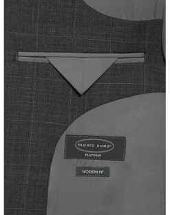 Pronto Uomo Platinum Modern Fit Suit, Gray Plaid -Gentleman’s Outlet Store MW40 3X1C 64 PRONTO UOMO PLATINUM GRAY PLAID ALT4