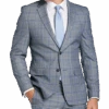 Egara Skinny Fit Suit Separates Coat, Gray Plaid