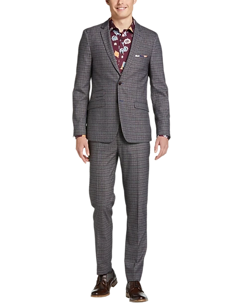 Paisley & Gray Slim Fit Suit Separates Coat, Red Check 2 Paisley & Gray Slim Fit Suit Separates Coat, Red Check - Image 2