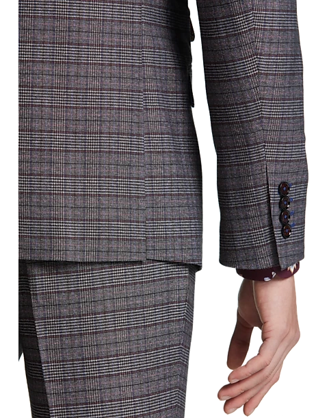 Paisley & Gray Slim Fit Suit Separates Coat, Red Check 3 Paisley & Gray Slim Fit Suit Separates Coat, Red Check - Image 3