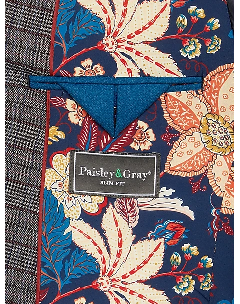 Paisley & Gray Slim Fit Suit Separates Coat, Red Check 4 Paisley & Gray Slim Fit Suit Separates Coat, Red Check - Image 4