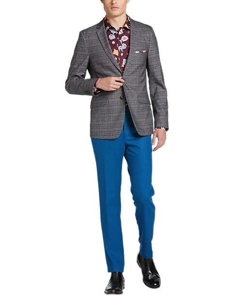 Paisley & Gray Slim Fit Suit Separates Coat, Red Check 6 Paisley & Gray Slim Fit Suit Separates Coat, Red Check - Image 6