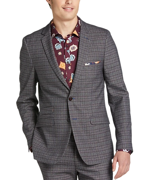 Paisley & Gray Slim Fit Suit Separates Coat, Red Check 1 Paisley & Gray Slim Fit Suit Separates Coat, Red Check