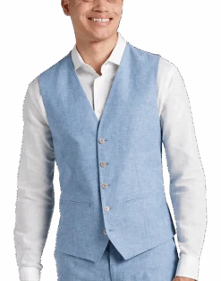 JOE Joseph Abboud Slim Fit Linen Blend Suit Separates Vest, Dusty Blue