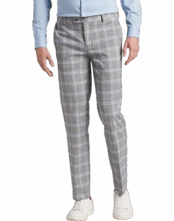 Egara Skinny Fit Suit Separates Pants, Orange & Blue Plaid