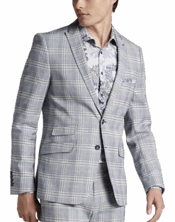 Paisley & Gray Slim Fit Suit Separates, Blue & Beige Check