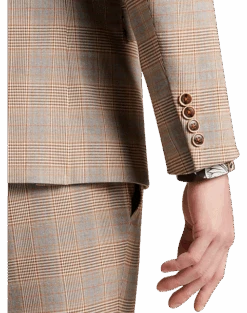 Paisley & Gray Slim Fit Suit Separates Coat, Tan And Gray Plaid -Gentleman’s Outlet Store MW40 3XL0 65 PAISLEY GRAY TAN GREY PLAID ALT2